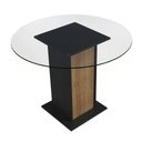 Ver imagem 5 de Conjunto Sala de Jantar Brusque Mesa Tampo de Vidro 4 Cadeiras Preto/rustic/preto Madesa