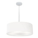 Ver imagem 1 de Lustre Pendente Cilindrico Md-4254 Cupula Tecido 45x15cm Branco