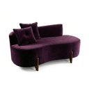 Ver imagem 2 de Sofá Orgânico 2 Lugares C/2 Almofadas Curvo Sala Recepção Luna Veludo Roxo - Montanaris Decor