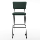 Ver imagem 5 de Kit 03 Banquetas Alta para Cozinha Sala Base em Aço Fixa Allana L02 Linho Verde Musgo - Lyam Decor