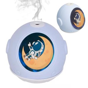 Umidificador Aromatizador Astronauta Infantil Climatizador Ambiente Purificador de Ar Sala Quarto Me