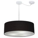 Ver imagem 1 de Lustre Pendente Cilíndrico com Desvio de Centro Md-4259 Cúpula em Tecido 50x15cm Palha - Bivolt