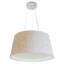 Ver imagem 1 de Lustre Pendente Cone Md-4144 Cupula Duplo Tecido 25/50x40cm Linho Bege / Branco