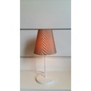 Ver imagem 2 de Abajur de Mesa Md-2005 Base Aluminio Branco Cúpula em Tecido Cone Palha