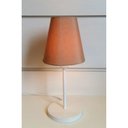 Ver imagem 1 de Abajur de Mesa Md-2005 Base Aluminio Branco Cúpula em Tecido Cone Palha