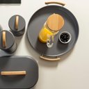 Ver imagem 3 de Bandeja com Alças ou 41,5x37x3cm Linha Sense - Chumbo