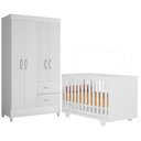 Ver imagem 1 de Berço Nacional Life 2217COM Guarda Roupa Mobi Branco Flex - Móveis Albatroz