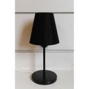 Ver imagem 1 de Abajur de Mesa Md-2005 Base Aluminio Preto Cúpula em Tecido Cone Preto