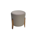 Ver imagem 1 de Puff Sublime Estofado Redondo Decorativo Pés Madeira Maciça Cinza