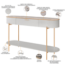 Ver imagem 4 de Aparador para Sala de Estar Orgânico Industrial Beca D05 Bali Quartzo - Lyam Decor