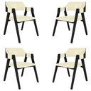 Ver imagem 1 de Kit 4 Cadeiras Sala de Jantar e Jogos Carteados Madeira Maciça Poker Pu Offwhite-preto G42 - Gran