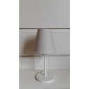 Ver imagem 2 de Abajur de Mesa Md-2005 Base Aluminio Branco Cúpula em Tecido Cone Cinza