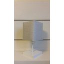 Ver imagem 2 de Abajur Quadrado de Mesa Md-2008 Base Branca Cúpula Tecido 15/13x13cm Cinza