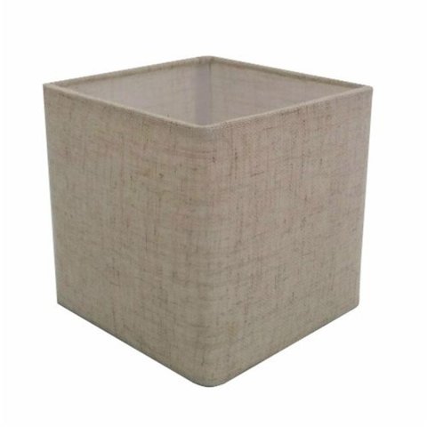 Cupula em Tecido Quadrada Abajur Luminária CP-25/25x25cm Rustico Bege