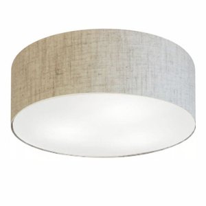 Plafon Cilindrico Md-3006 Cupula Tecido 60x15cm Rustico Bege