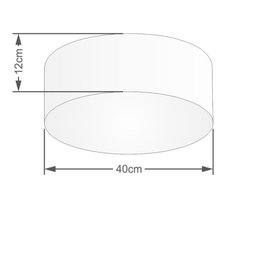 Plafon Cilindrico Md-3005 Cupula Tecido 40x12cm Palha - 2