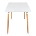 Ver imagem 4 de Kit - Mesa Retangular Eames 80 X 140 Cm + 4 Cadeiras Dsw Mesa Branco com Cadeiras Verde Escuro