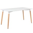 Ver imagem 2 de Kit - Mesa Retangular Eames 80 X 140 Cm + 4 Cadeiras Dsw Mesa Branco com Cadeiras Verde Escuro