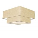 Ver imagem 1 de Plafon Quadrado Md-3022 Cupula Tecido Dupla 25/50x35cm Rustico Bege