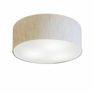 Plafon Cilindrico Md-3047 Cupula em Tecido 45x15cm Linho Bege