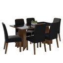 Ver imagem 2 de Conjunto Sala de Jantar Tampo de Vidro 6 Cadeiras Rustic/preto/oxford Madrid Madesa