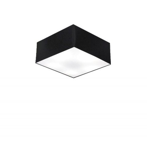 Plafon Quadrado Md-3000 Cupula Tecido 12/25x25cm Preto