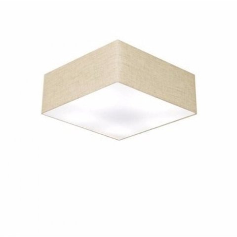 Plafon Quadrado Md-3001 Cupula Tecido 12/35x35cm Rustico Bege