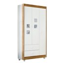 Ver imagem 3 de Quarto de Bebê com Berço Minicama com Colchão Cômoda e Guarda-Roupa 3 Portas Life Tigus Baby - Branc