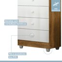 Ver imagem 5 de Quarto de Bebê com Berço Minicama com Colchão Cômoda e Guarda-Roupa 3 Portas Life Tigus Baby - Branc
