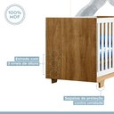 Ver imagem 4 de Quarto de Bebê com Berço Minicama com Colchão Cômoda e Guarda-Roupa 3 Portas Life Tigus Baby - Branc