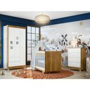 Ver imagem 1 de Quarto de Bebê com Berço Minicama com Colchão Cômoda e Guarda-Roupa 3 Portas Life Tigus Baby - Branc