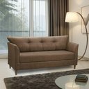 Ver imagem 1 de Sofá 3 Lugares Living para Sala Leblon 180cm Linho E03 - D'Rossi Cor Marrom Cacau
