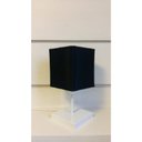 Ver imagem 2 de Abajur Quadrado de Mesa Md-2008 Base Branca Cúpula Tecido 15/13x13cm Preto