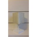 Ver imagem 3 de Kit de 2 Abajures Quadrado de Mesa Md-2008 Base Branca Cúpula Tec 15/13x13cm Rustico