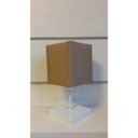 Ver imagem 3 de Kit de 2 Abajures Quadrado de Mesa Md-2008 Base Branca Cúpula Tec 15/13x13cm Palha