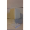 Ver imagem 3 de Kit de 2 Abajures Quadrado de Mesa Md-2008 Base Branca Cúpula Tec 15/13x13cm Algodao