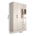 Ver imagem 4 de Guarda-roupa Solteiro Vittorio 4 Portas 2 Gavetas com Espelho Branco - Panorama Móveis