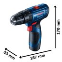 Ver imagem 7 de Parafusadeira/Furadeira Bosch com Impacto 12 V GSB 120-LI com Maleta + 1 Bateria Bivolt 06019G81E1-0