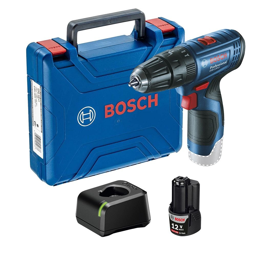 Parafusadeira/Furadeira Bosch com Impacto 12 V GSB 120-LI com Maleta + 1 Bateria Bivolt 06019G81E1-0 - 1