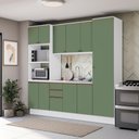Ver imagem 1 de Cozinha Compacta Celeste Kappesberg 100% Mdf Branco/verde 240cm