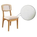 Ver imagem 4 de Mesa de Jantar Orgânica 6 Lugares Tampo MDF Off White com Base Freijó 180cm com Cadeiras Bege