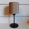 Abajur de Mesa Md-2010 Base Preta Cúpula Tecido Cilindrica 14x15cm Palha - 2