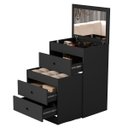 Ver imagem 1 de Bancada de Maquiagem Compacta Espelho e Nichos Organizadores - Preto