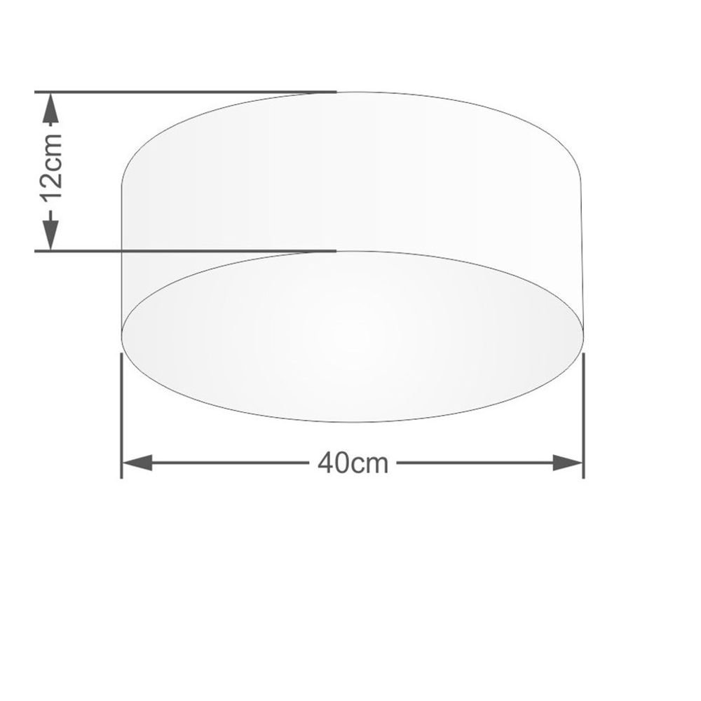 Plafon Cilindrico Md-3005 Cupula Tecido 40x12cm Algodao Cru - 2