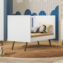 Ver imagem 2 de Berço Mini Cama para Quarto Infantil Q Encanto Retro - Branco Acetinado