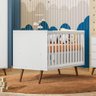 Berço Mini Cama para Quarto Infantil Q Encanto Retro - Branco Acetinado - 1