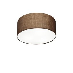 Kit 3 Plafon Cilindrico Md-3010 Cupula Tecido 30x12cm Cafe - 1