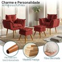Ver imagem 2 de Kit 2 Poltronas Decorativa e 2 Puffs para Sala Recepção Manicure Consultório Quarto Tecido Suede