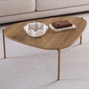 Ver imagem 2 de Mesa de Centro para Sala de Estar Pés Metálicos Baixa Adek A03 Hanover Dourado - Lyam Decor
