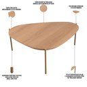 Ver imagem 4 de Mesa de Centro para Sala de Estar Pés Metálicos Baixa Adek A03 Hanover Dourado - Lyam Decor
